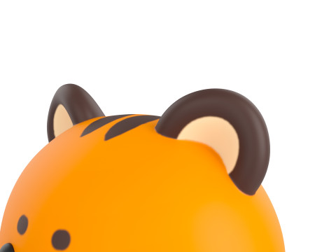 Prop157 Tiger Head Modello 3D