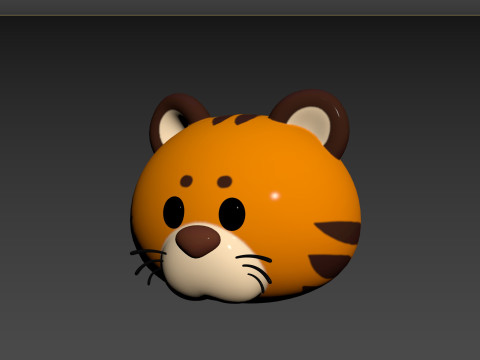 Prop157 Tiger Head Modello 3D