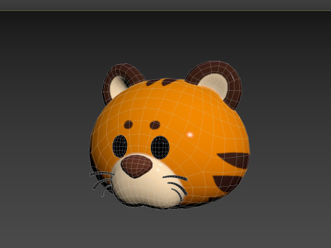 Prop157 Tiger Head Modello 3D
