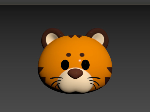 Prop157 Tiger Head Modello 3D