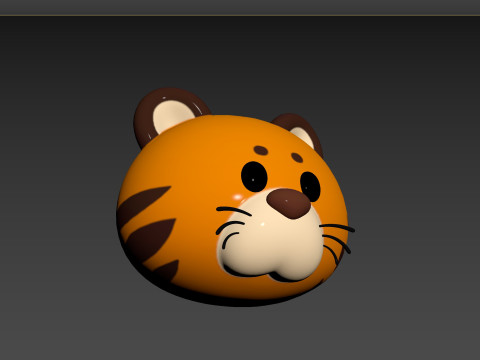 Prop157 Tiger Head Modello 3D