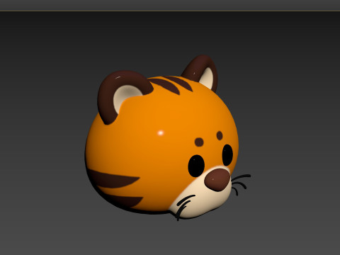 Prop157 Tiger Head Modello 3D
