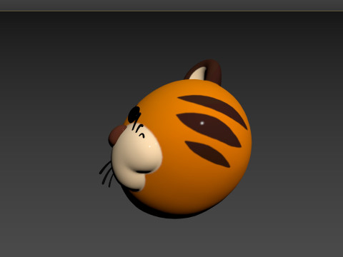 Prop157 Tiger Head Modello 3D