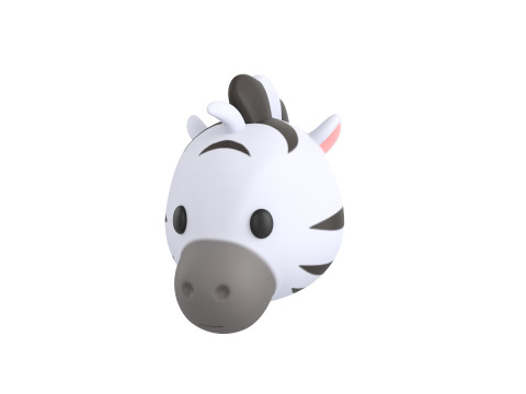 Prop159 Zebra Head 3D Model