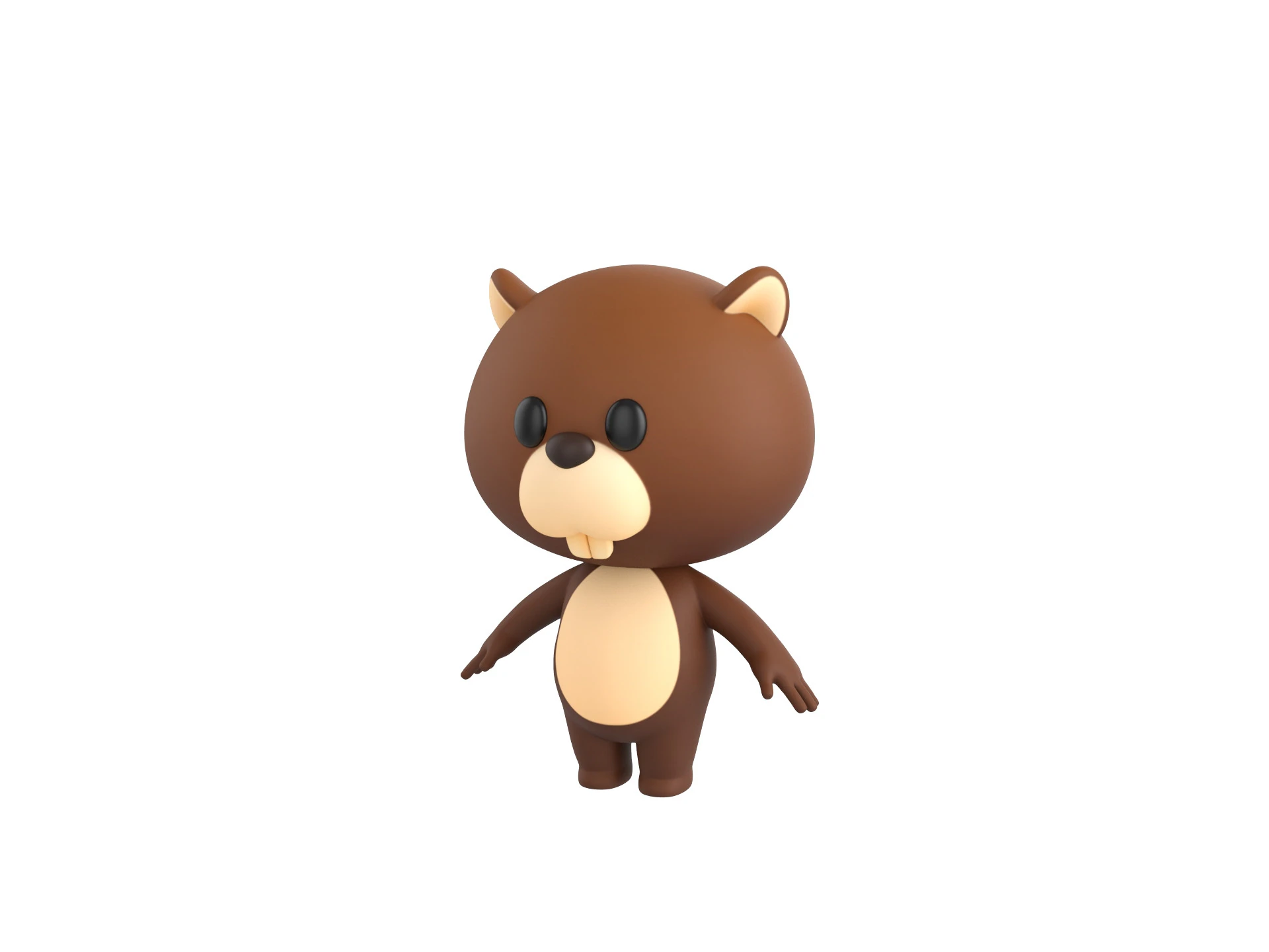 Character188 Beaver 3D Model .c4d .max .obj .3ds .fbx .stl .blend