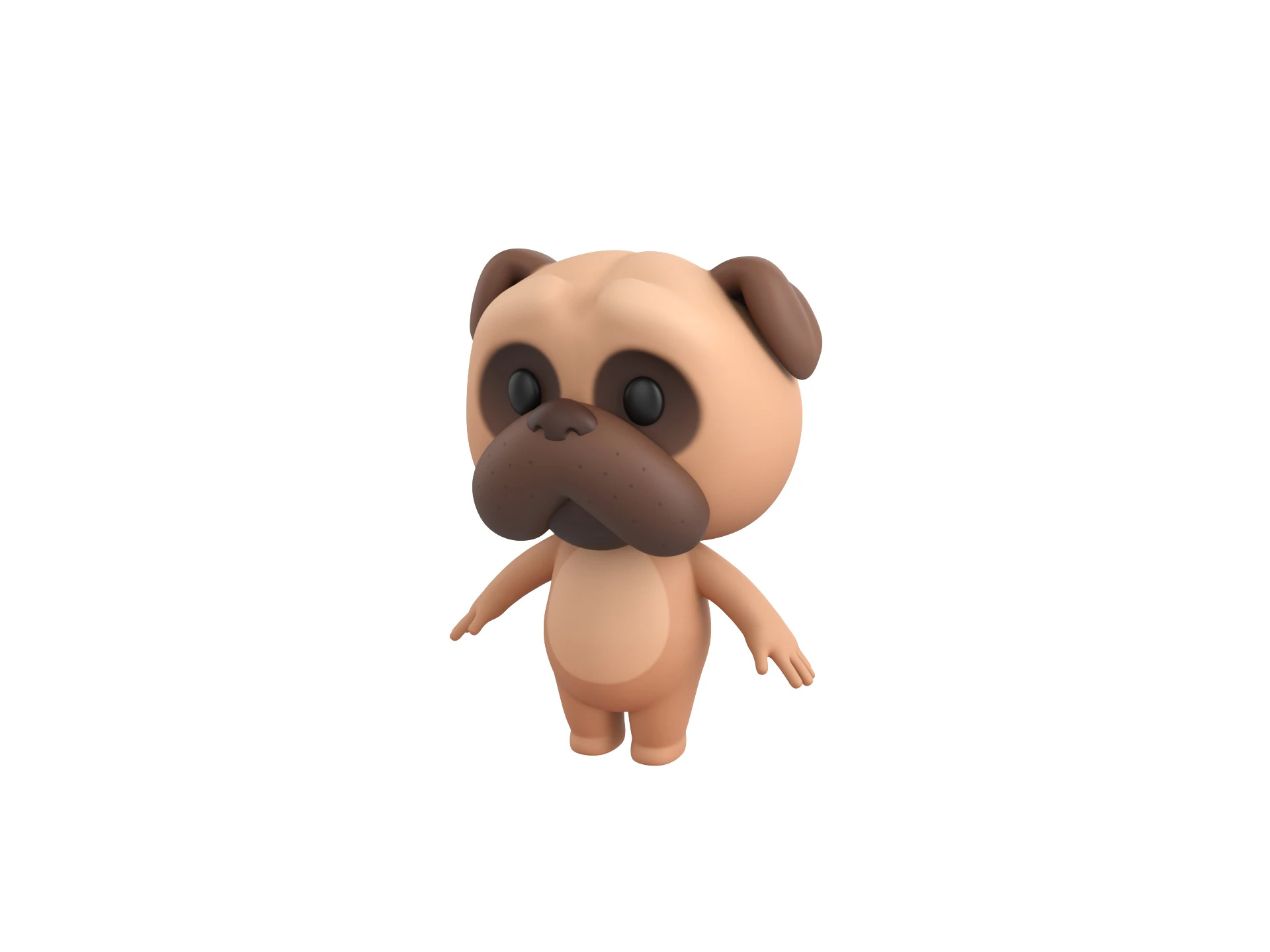 Character191 Pug 3D Model .c4d .max .obj .3ds .fbx .stl .blend 