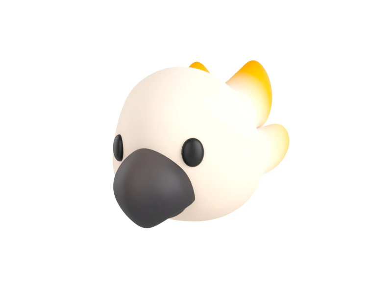 Prop167 Cabe&ccedil;a de Cacatua Modelo 3D .c4d .max .obj .3ds .fbx .stl .blend 