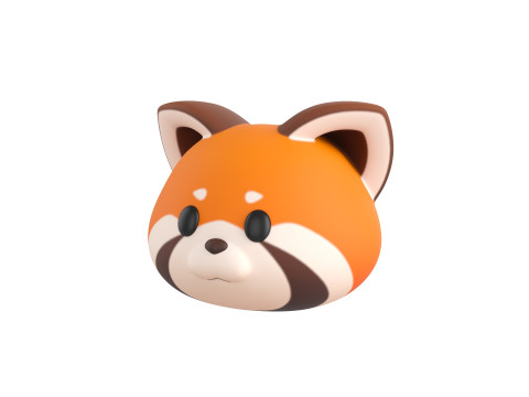 Prop170 Red Panda Head 3D 모델