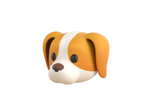 Prop172 Beagle Dog Head 3D Model