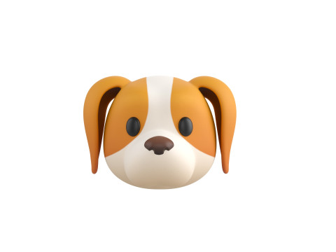 Prop172 Beagle Dog Head Modello 3D