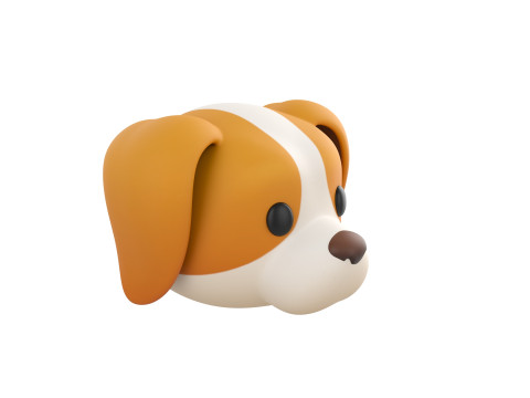Prop172 Beagle Dog Head Modello 3D