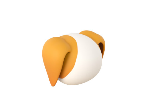 Prop172 Beagle Dog Head Modello 3D