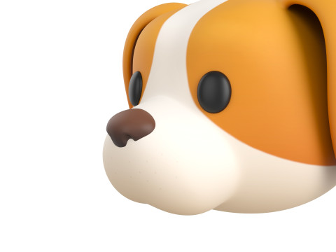 Prop172 Beagle Dog Head Modello 3D