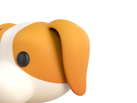 Prop172 Beagle Dog Head Modello 3D