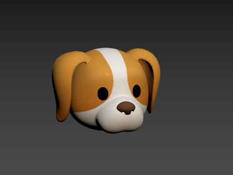 Prop172 Beagle Dog Head Modello 3D