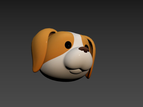 Prop172 Beagle Dog Head Modello 3D