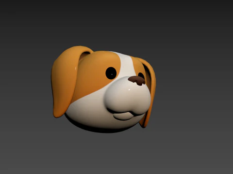 Prop172 Beagle Dog Head 3D Model