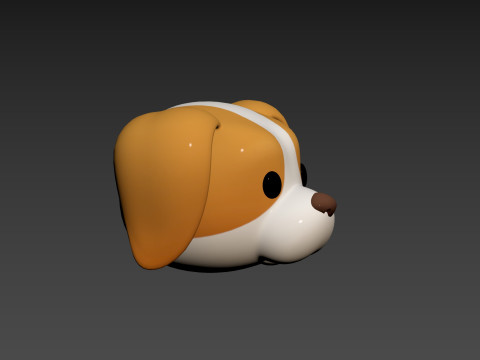 Prop172 Beagle Dog Head Modello 3D