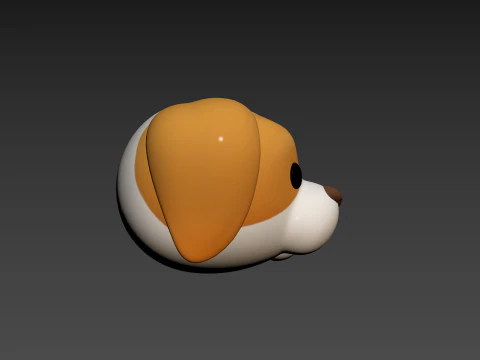 Prop172 Beagle Dog Head 3D Model