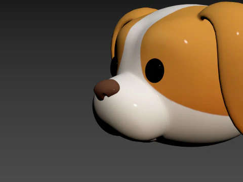 Prop172 Beagle Dog Head 3D Model