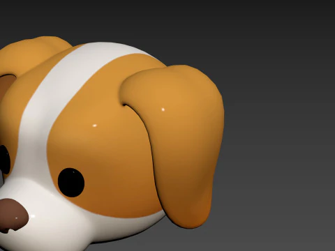 Prop172 Beagle Dog Head 3D Model