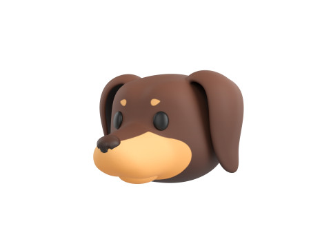 Prop173 Dachshund Dog Head 3D-Modell