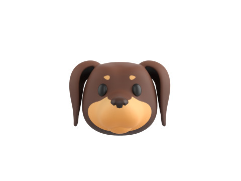 Prop173 Dachshund Dog Head 3Dモデル
