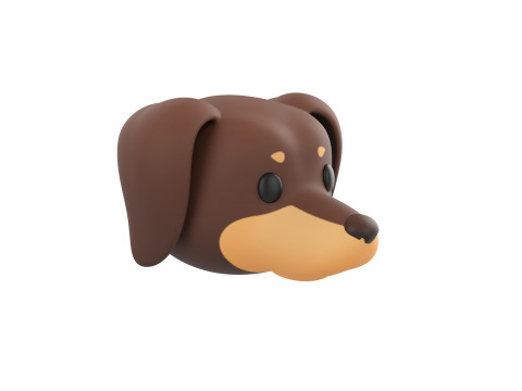 Prop173 Dachshund Dog Head 3Dモデル