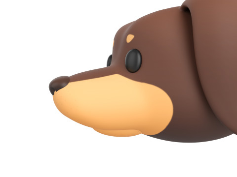 Prop173 Dachshund Dog Head 3Dモデル