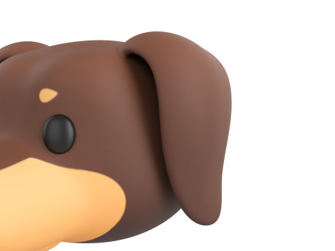 Prop173 Dachshund Dog Head 3Dモデル