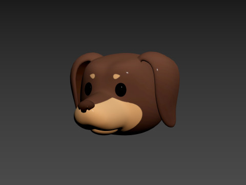 Prop173 Dachshund Dog Head 3Dモデル