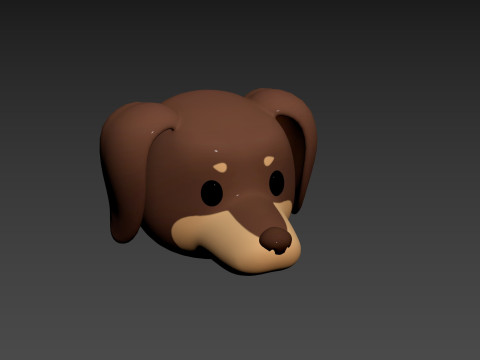 Prop173 Dachshund Dog Head 3Dモデル