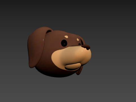 Prop173 Dachshund Dog Head 3Dモデル