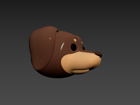 Prop173 Dachshund Dog Head 3Dモデル