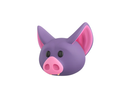 Prop174 Bat Head 3D Model
