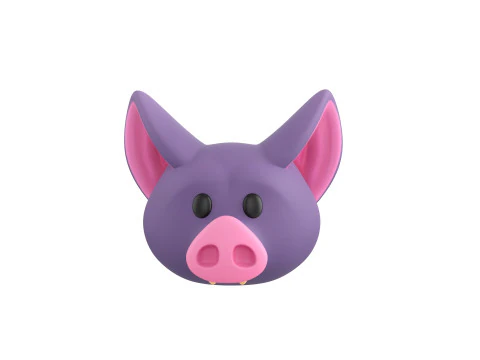 Prop174 Bat Head 3D Model