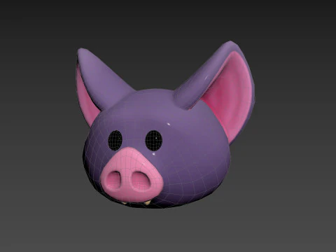 Prop174 Bat Head 3D Model