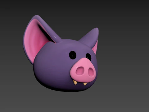 Prop174 Bat Head 3D Model