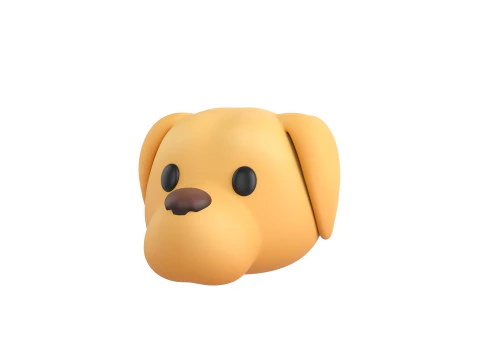 Prop175 Głowa psa Golden Retriever Model 3D