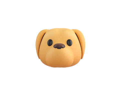Prop175 Golden Retriever Dog Head 3D Model