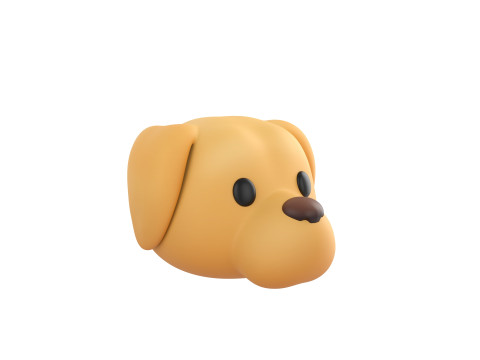 Prop175 Golden Retriever Dog Head 3D Model