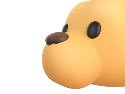 Prop175 Golden Retriever Dog Head 3D Model