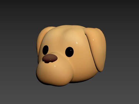 Prop175 Golden Retriever Dog Head 3D Model