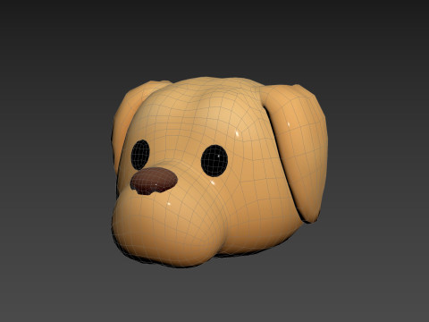 Prop175 Golden Retriever Dog Head 3D Model