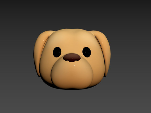 Prop175 Golden Retriever Dog Head 3D Model