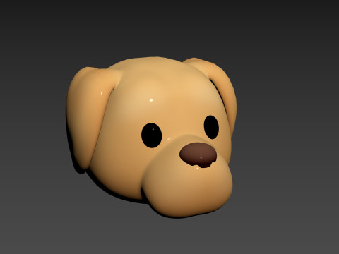 Prop175 Golden Retriever Dog Head 3D Model