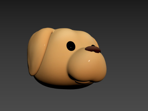 Prop175 Golden Retriever Dog Head 3D Model