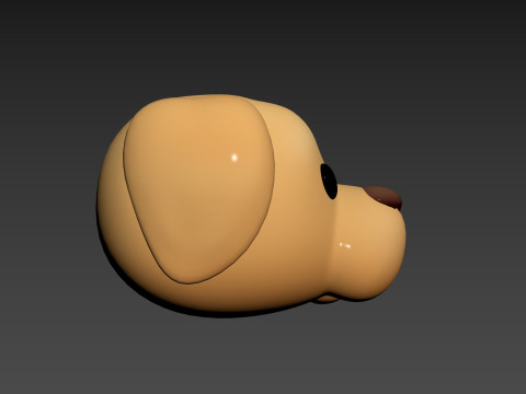 Prop175 Golden Retriever Dog Head 3D Model