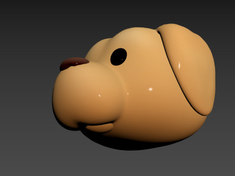 Prop175 Golden Retriever Dog Head 3D Model