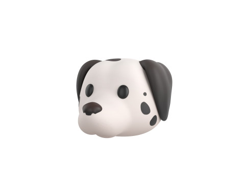 Prop176 Dalmatian Dog Head 3D Model